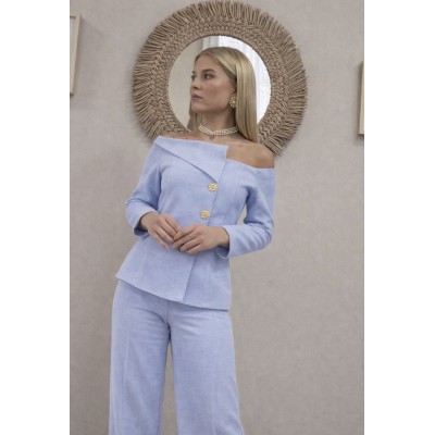 ROBERTA PANTALON AZUL OXFORD