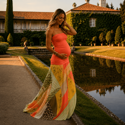 EVA GASA ESTAMPADA BORADADA LENTEJUELAS